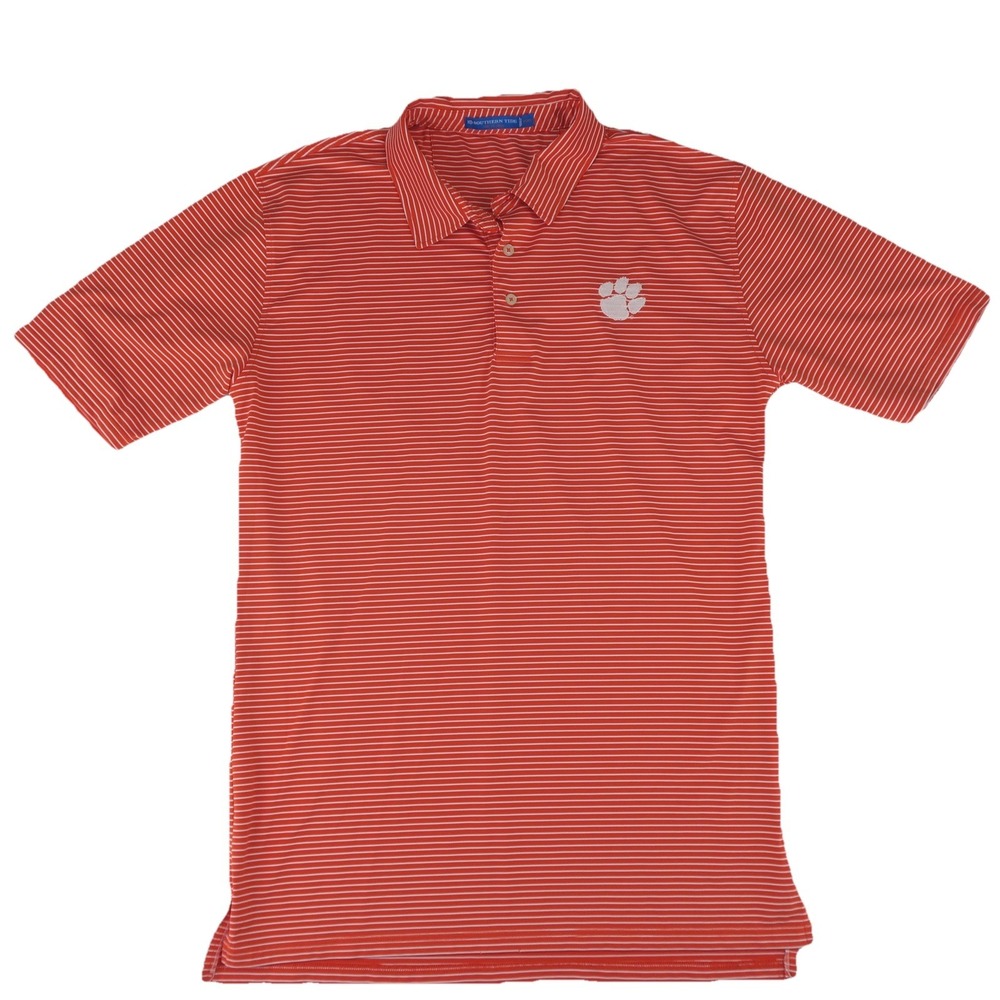Southern Tide‎ Clemson Tigers Tide To Trail Polo Shirt Mens XXL Orange Striped